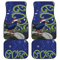 Personalized New Zealand Pukeko Christmas Car Mats Meri Kirihimete Taniko Ponga Koru Blue - Polynesian Pride
