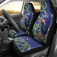 Personalized New Zealand Pukeko Christmas Car Seat Cover Meri Kirihimete Taniko Ponga Koru Blue - Polynesian Pride