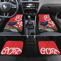 Personalized New Zealand Pukeko Christmas Car Mats Meri Kirihimete Taniko Ponga Koru Red - Polynesian Pride