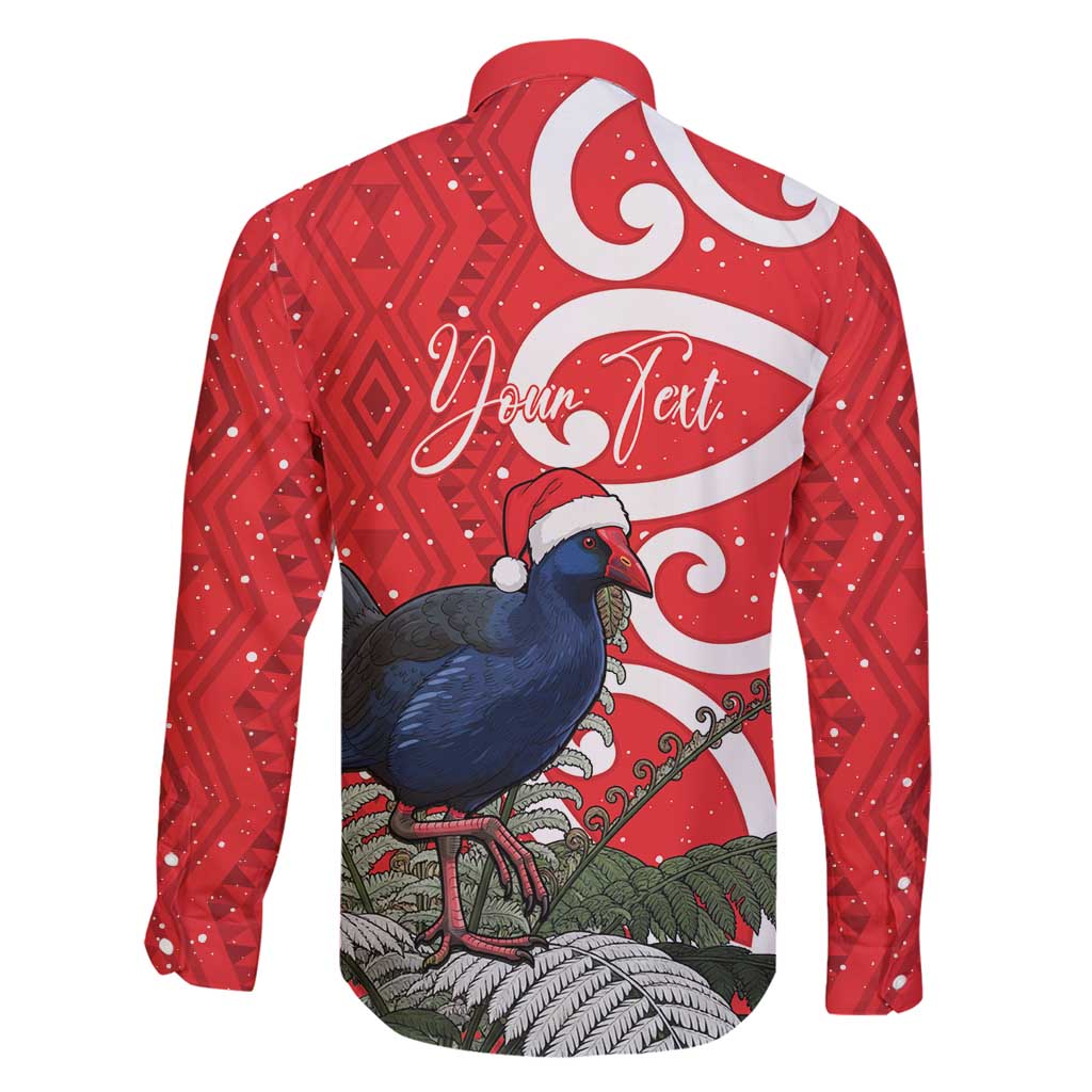 Personalized New Zealand Pukeko Christmas Family Matching Puletasi and Hawaiian Shirt Meri Kirihimete Taniko Ponga Koru Red - Polynesian Pride