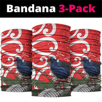 Personalized New Zealand Pukeko Christmas Neck Gaiter Meri Kirihimete Taniko Ponga Koru Red - Polynesian Pride