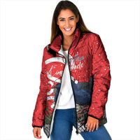 Personalized New Zealand Pukeko Christmas Padded Jacket Meri Kirihimete Taniko Ponga Koru Red - Polynesian Pride