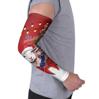 Personalized New Zealand Sheep Christmas Arm Sleeves Hipi Meri Kirihimete Silver Fern Xmas Tree - Polynesian Pride