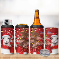 Personalized New Zealand Sheep Christmas 4 in 1 Can Cooler Tumbler Hipi Meri Kirihimete Silver Fern Xmas Tree - Polynesian Pride