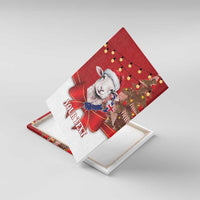 Personalized New Zealand Sheep Christmas Canvas Wall Art Hipi Meri Kirihimete Silver Fern Xmas Tree - Polynesian Pride