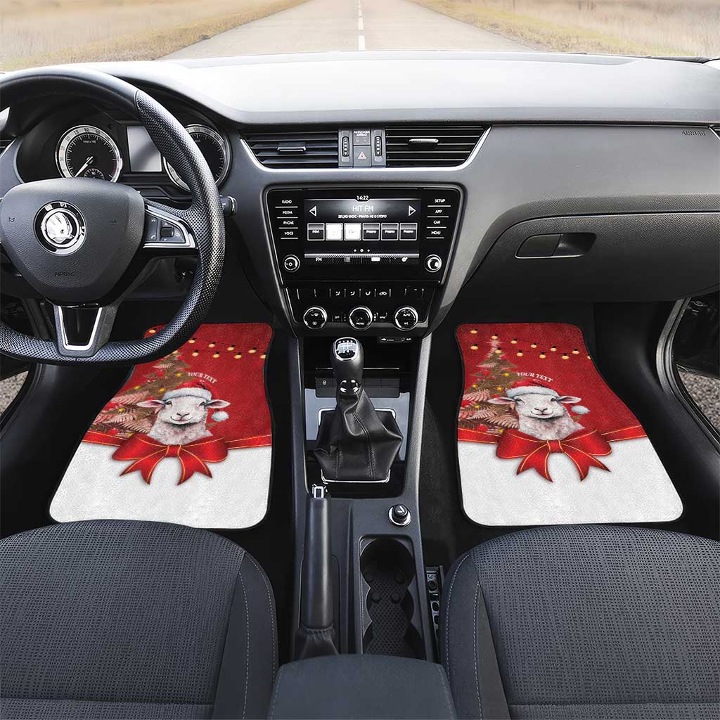 Personalized New Zealand Sheep Christmas Car Mats Hipi Meri Kirihimete Silver Fern Xmas Tree - Polynesian Pride