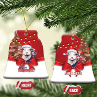 Personalized New Zealand Sheep Christmas Ceramic Ornament Hipi Meri Kirihimete Silver Fern Xmas Tree - Polynesian Pride