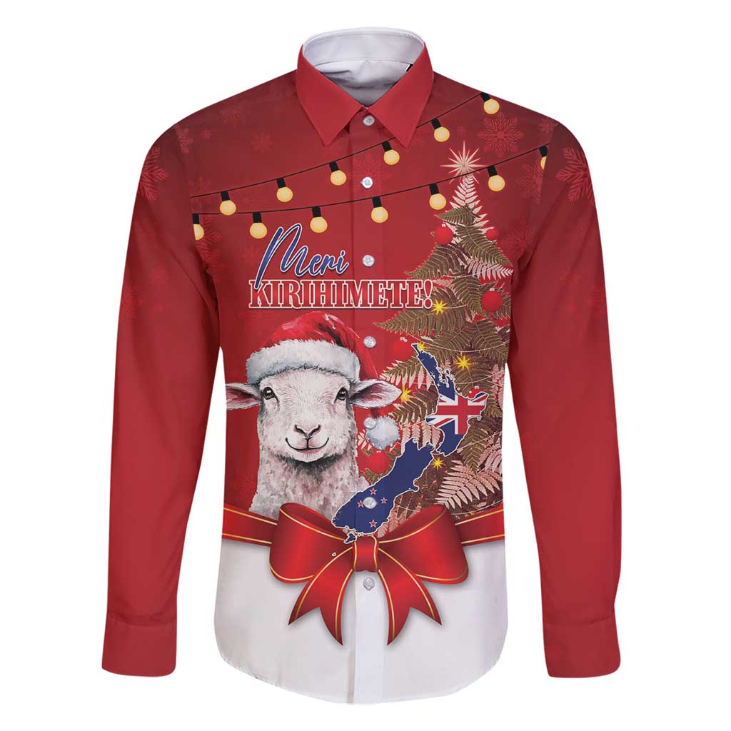 Personalized New Zealand Sheep Christmas Family Matching Long Sleeve Bodycon Dress and Hawaiian Shirt Hipi Meri Kirihimete Silver Fern Xmas Tree - Polynesian Pride