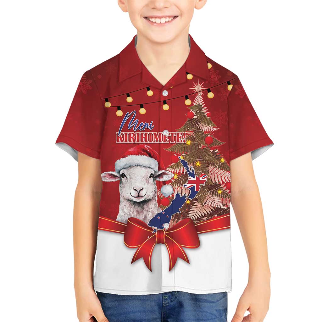 Personalized New Zealand Sheep Christmas Family Matching Long Sleeve Bodycon Dress and Hawaiian Shirt Hipi Meri Kirihimete Silver Fern Xmas Tree - Polynesian Pride