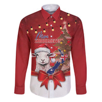 Personalized New Zealand Sheep Christmas Family Matching Off Shoulder Short Dress and Hawaiian Shirt Hipi Meri Kirihimete Silver Fern Xmas Tree - Polynesian Pride