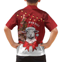 Personalized New Zealand Sheep Christmas Kid Hawaiian Shirt Hipi Meri Kirihimete Silver Fern Xmas Tree - Polynesian Pride