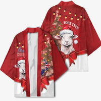 Personalized New Zealand Sheep Christmas Kimono Hipi Meri Kirihimete Silver Fern Xmas Tree - Polynesian Pride