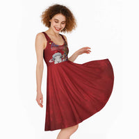 Personalized New Zealand Sheep Christmas Midi Dress Hipi Meri Kirihimete Silver Fern Xmas Tree - Polynesian Pride