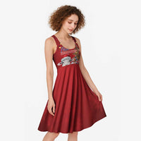 Personalized New Zealand Sheep Christmas Midi Dress Hipi Meri Kirihimete Silver Fern Xmas Tree - Polynesian Pride