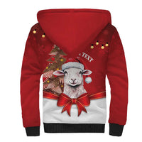Personalized New Zealand Sheep Christmas Sherpa Hoodie Hipi Meri Kirihimete Silver Fern Xmas Tree - Polynesian Pride