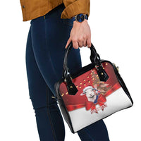 Personalized New Zealand Sheep Christmas Shoulder Handbag Hipi Meri Kirihimete Silver Fern Xmas Tree - Polynesian Pride