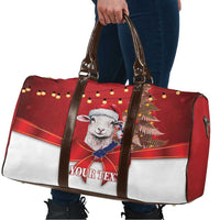 Personalized New Zealand Sheep Christmas Travel Bag Hipi Meri Kirihimete Silver Fern Xmas Tree - Polynesian Pride
