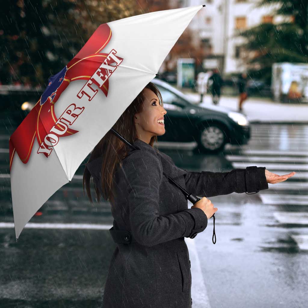 Personalized New Zealand Sheep Christmas Umbrella Hipi Meri Kirihimete Silver Fern Xmas Tree - Polynesian Pride