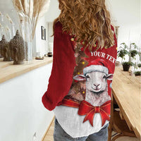 Personalized New Zealand Sheep Christmas Women Casual Shirt Hipi Meri Kirihimete Silver Fern Xmas Tree - Polynesian Pride