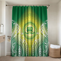 Cook Islands 682 Bathroom Set Kuki 'Airani Area Code Proud LT14 Shower Curtain Only Green - Polynesian Pride