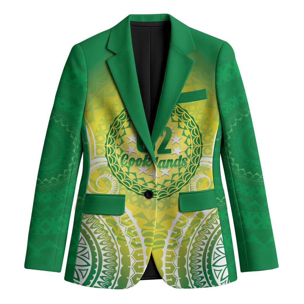 Cook Islands 682 Blazer Kuki 'Airani Area Code Proud LT14 Unisex Green - Polynesian Pride