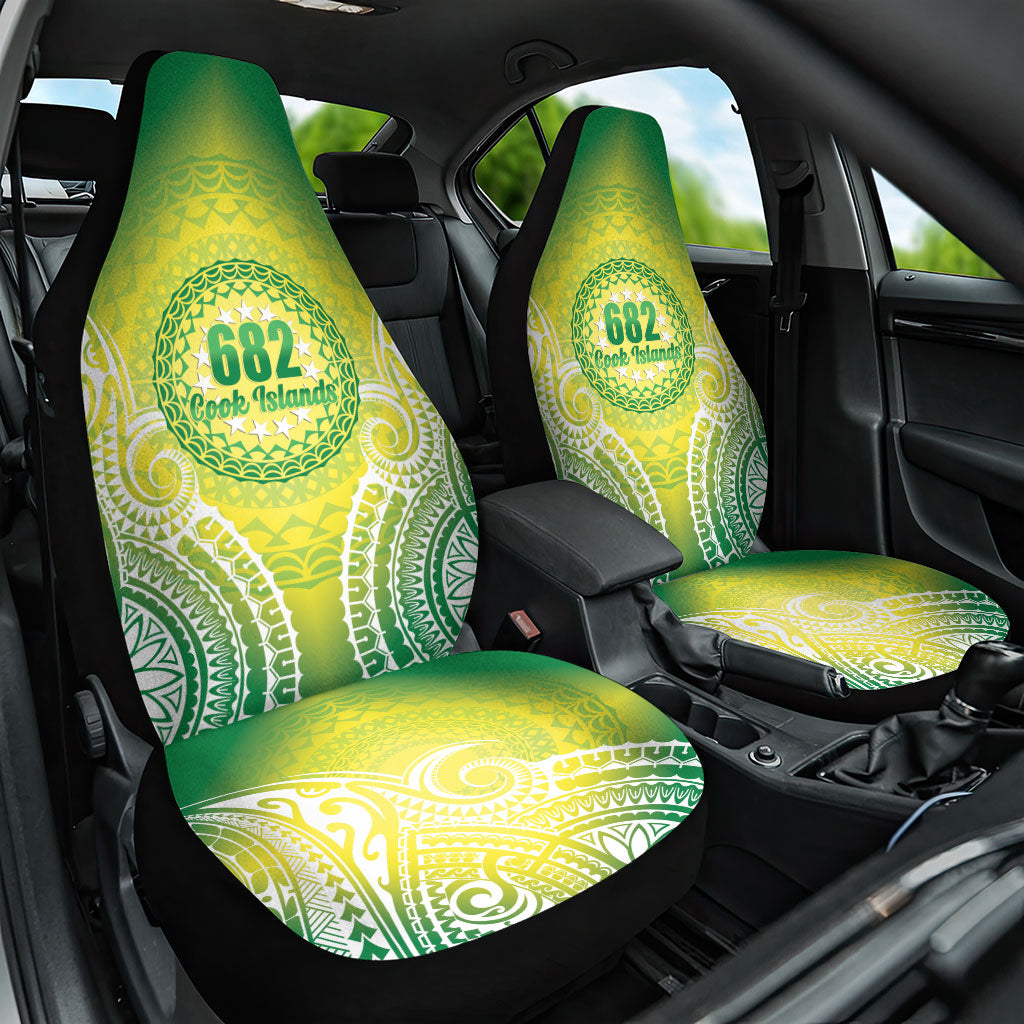 Cook Islands 682 Car Seat Cover Kuki 'Airani Area Code Proud LT14 One Size Green - Polynesian Pride