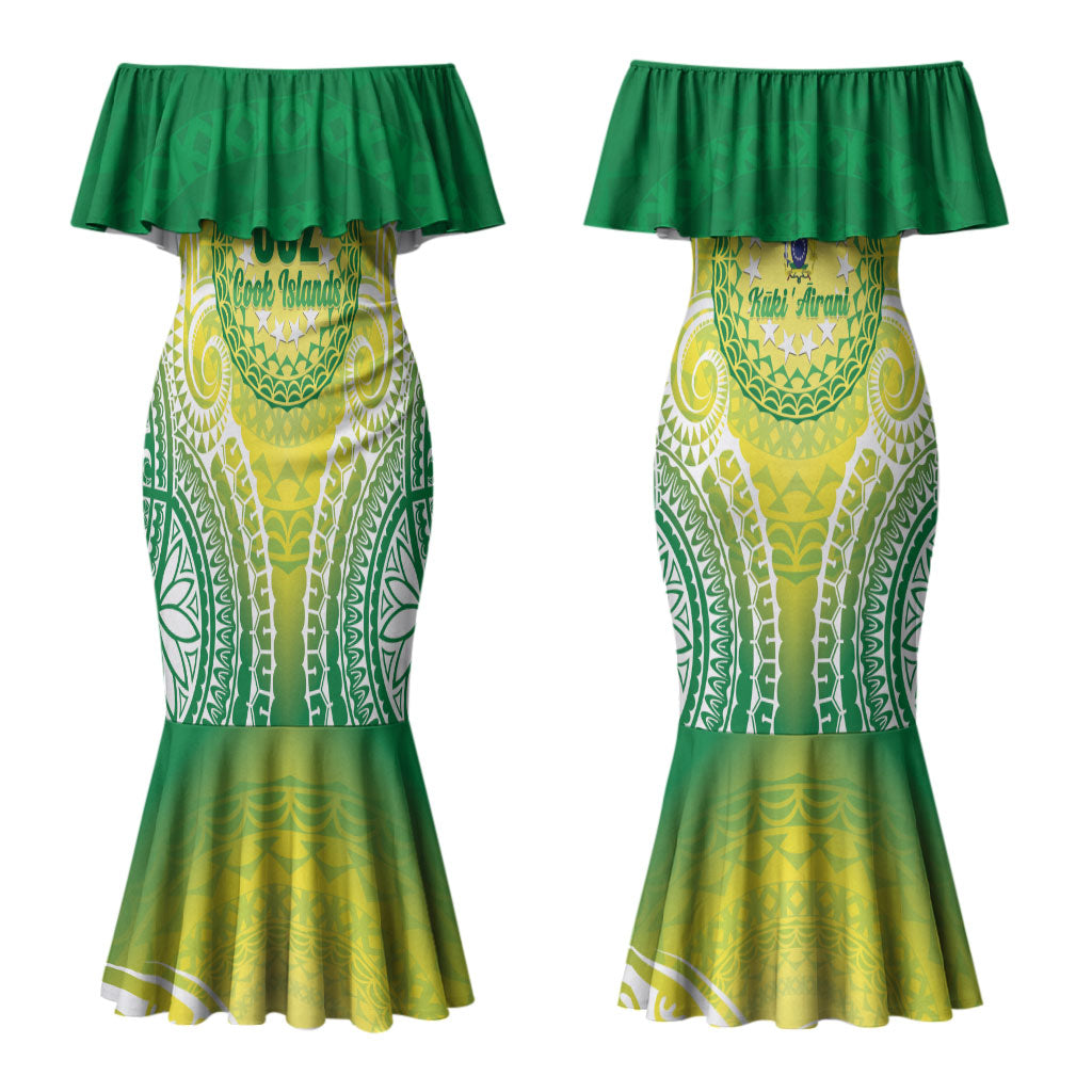 Cook Islands 682 Couples Matching Mermaid Dress and Hawaiian Shirt Kuki 'Airani Area Code Proud LT14 - Polynesian Pride