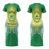 Cook Islands 682 Couples Matching Short Sleeve Bodycon Dress and Hawaiian Shirt Kuki 'Airani Area Code Proud LT14 - Polynesian Pride