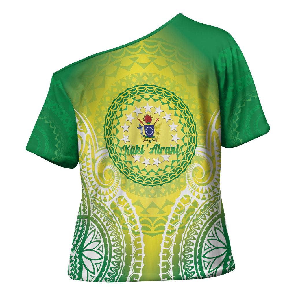 Cook Islands 682 Cross Shoulder Shirt Kuki 'Airani Area Code Proud LT14 - Polynesian Pride