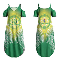 Cook Islands 682 Family Matching Summer Maxi Dress and Hawaiian Shirt Kuki 'Airani Area Code Proud LT14 Mom's Dress Green - Polynesian Pride