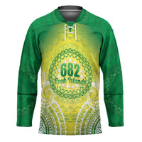 Cook Islands 682 Hockey Jersey Kuki 'Airani Area Code Proud LT14 Unisex Green - Polynesian Pride