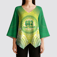 Cook Islands 682 Kimono Sleeve Blouse Kuki 'Airani Area Code Proud LT14 - Polynesian Pride
