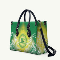Cook Islands 682 Leather Bag Kuki 'Airani Area Code Proud LT14 Green - Polynesian Pride