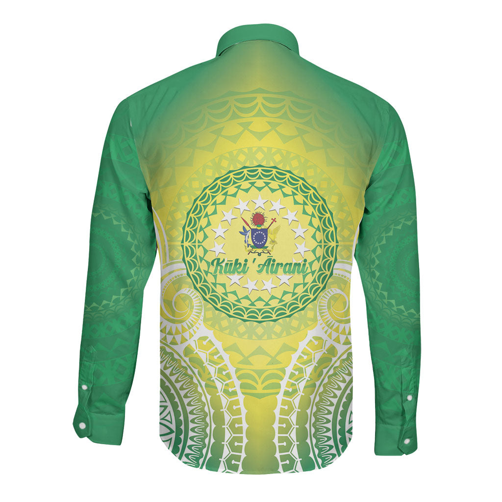 Cook Islands 682 Long Sleeve Button Shirt Kuki 'Airani Area Code Proud LT14 - Polynesian Pride