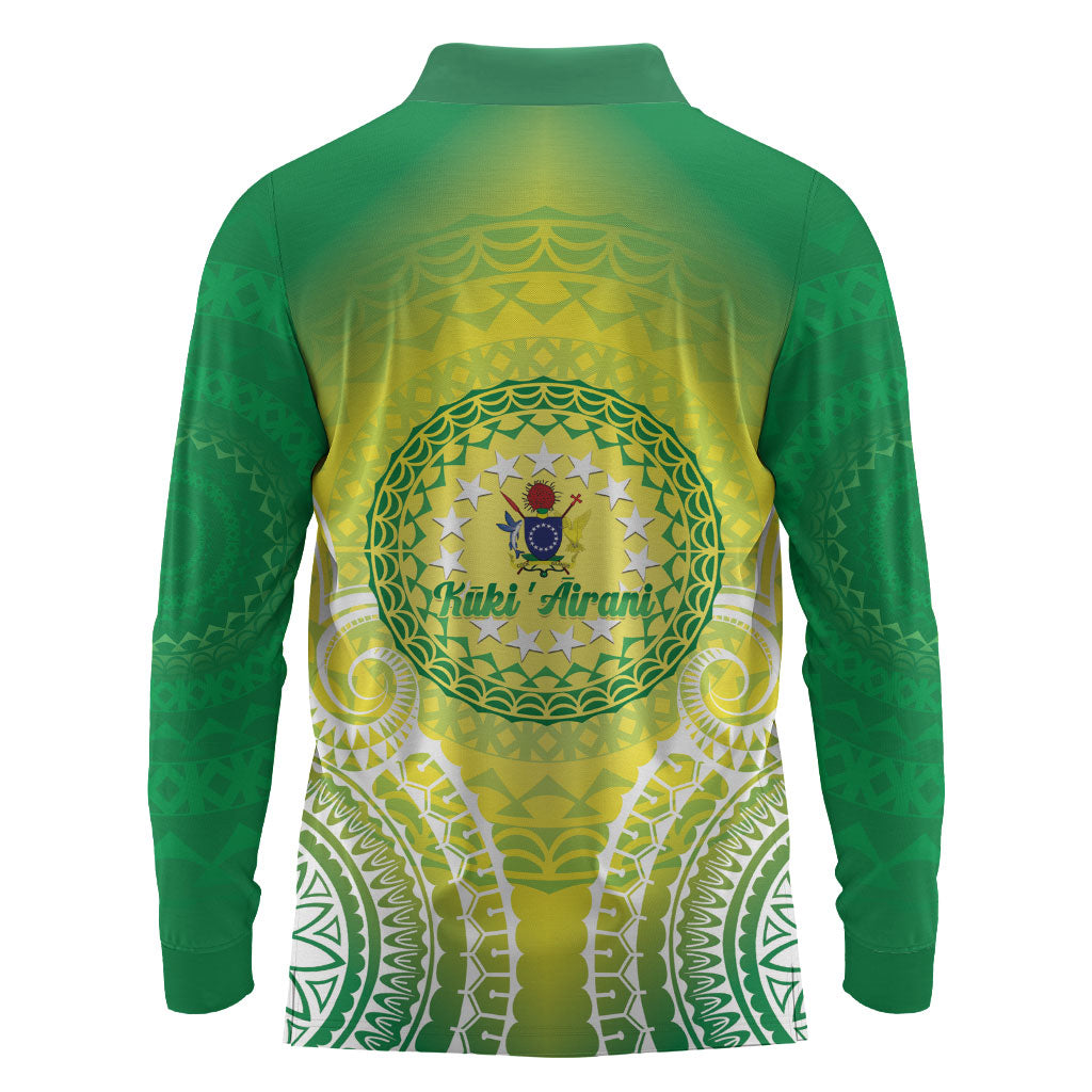 Cook Islands 682 Long Sleeve Polo Shirt Kuki 'Airani Area Code Proud LT14 - Polynesian Pride