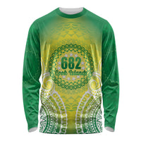 Cook Islands 682 Long Sleeve Shirt Kuki 'Airani Area Code Proud LT14 Unisex Green - Polynesian Pride