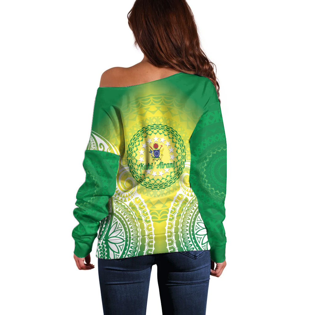 Cook Islands 682 Off Shoulder Sweater Kuki 'Airani Area Code Proud LT14 - Polynesian Pride