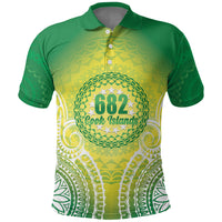Cook Islands 682 Polo Shirt Kuki 'Airani Area Code Proud LT14 Green - Polynesian Pride