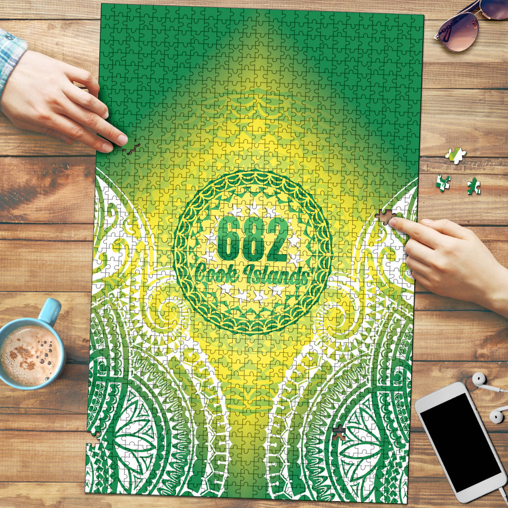 Cook Islands 682 Puzzle Kuki 'Airani Area Code Proud LT14 Green - Polynesian Pride