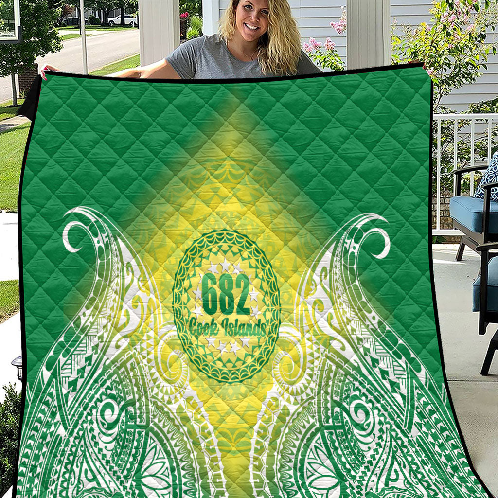 Cook Islands 682 Quilt Kuki 'Airani Area Code Proud LT14 Green - Polynesian Pride