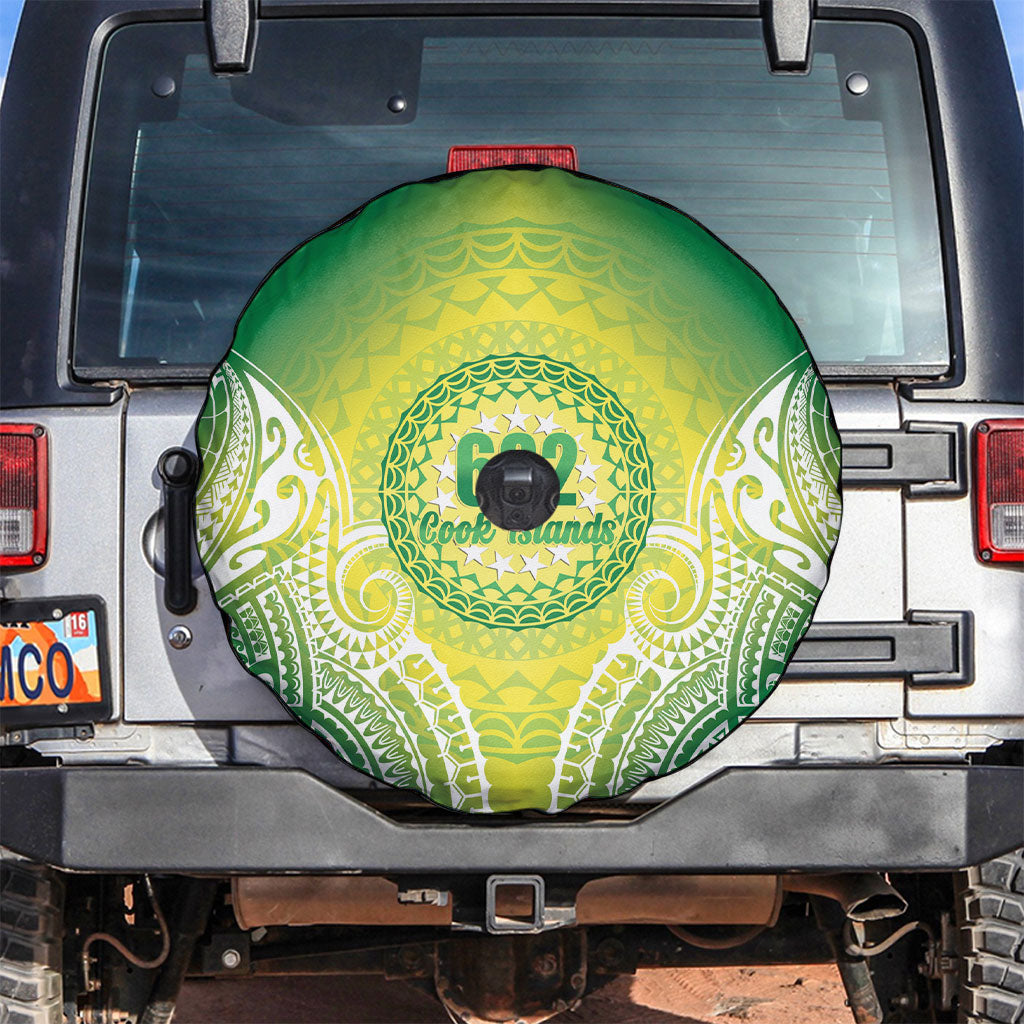 Cook Islands 682 Spare Tire Cover Kuki 'Airani Area Code Proud LT14 Green - Polynesian Pride