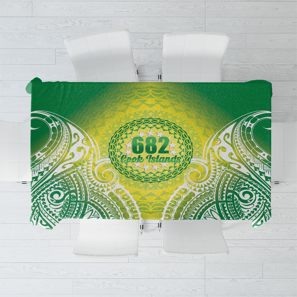 Cook Islands 682 Tablecloth Kuki 'Airani Area Code Proud LT14 Green - Polynesian Pride