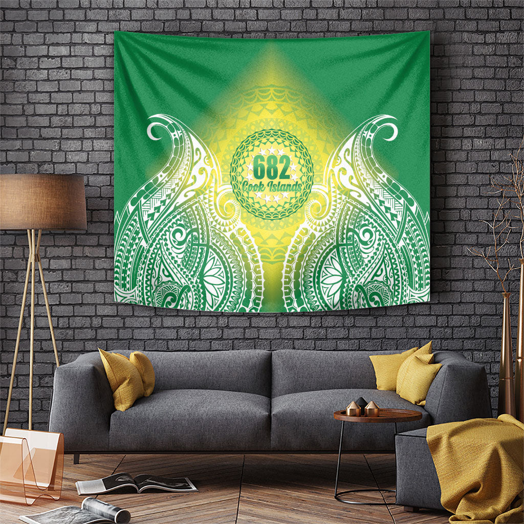 Cook Islands 682 Tapestry Kuki 'Airani Area Code Proud LT14 Green - Polynesian Pride
