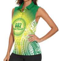Cook Islands 682 Women Sleeveless Polo Shirt Kuki 'Airani Area Code Proud LT14 - Polynesian Pride