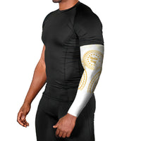 Cook Islands Gospel Day Arm Sleeves Happy Nuku Day Tiare Maori Gold LT14 - Polynesian Pride