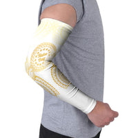 Cook Islands Gospel Day Arm Sleeves Happy Nuku Day Tiare Maori Gold LT14 - Polynesian Pride