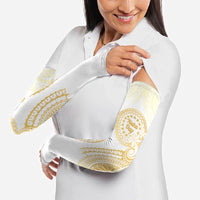 Cook Islands Gospel Day Arm Sleeves Happy Nuku Day Tiare Maori Gold LT14 - Polynesian Pride