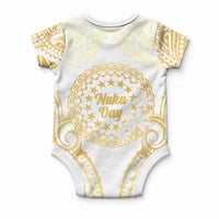 Cook Islands Gospel Day Baby Onesie Happy Nuku Day Tiare Maori Gold