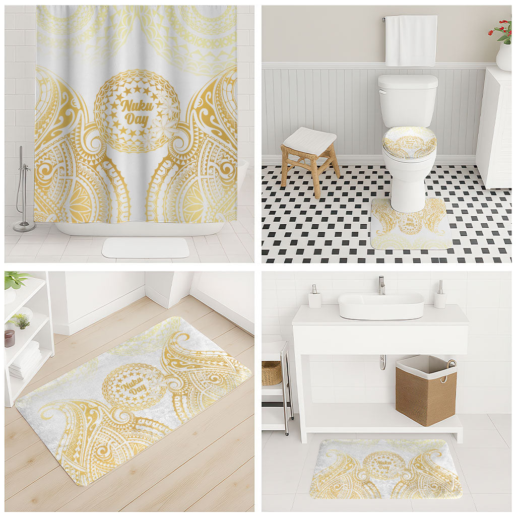 Cook Islands Gospel Day Bathroom Set Happy Nuku Day Tiare Maori Gold LT14 - Polynesian Pride