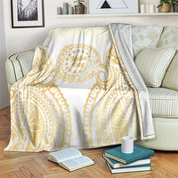 Cook Islands Gospel Day Blanket Happy Nuku Day Tiare Maori Gold LT14 Gold - Polynesian Pride